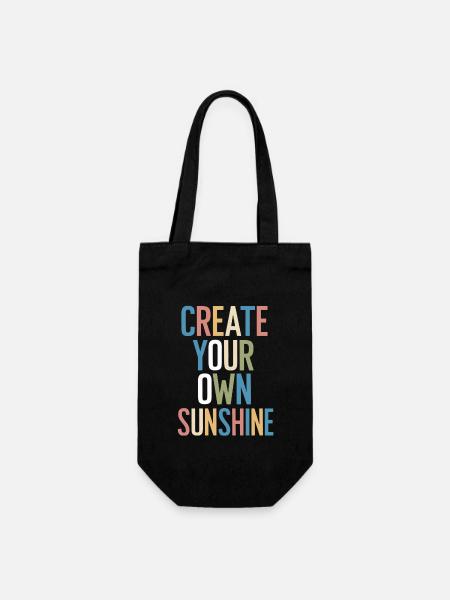 Create Your Own Sunshine Motivation - Geschenkbeutel für Flaschen - Schwarz