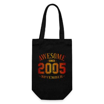 November 2005 - Geburtstag im November Awesome - Geschenkbeutel für Flaschen - Schwarz - Vorne