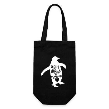 A Girl who loves Penguin - Gift Bag for Bottles - black - Front