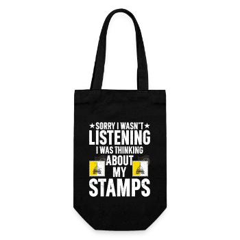 Distracted by Stamps: A Collector's Mindset - Gift Bag for Bottles - black - Front