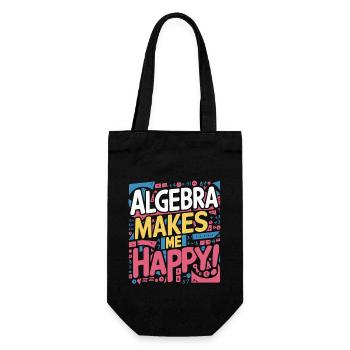 ALGEBRA MACHT MICH GLÜCKLICH - Geschenkbeutel für Flaschen - Schwarz - Vorne