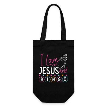 Bingo Player Jesus Faith Christian - Geschenkbeutel für Flaschen - Schwarz - Vorne