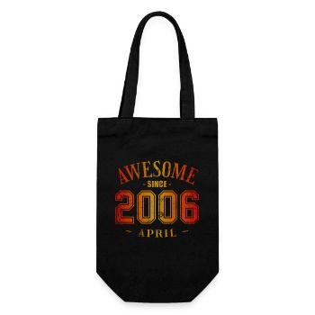 April 2006 - Birthday in April Awesome - Gift Bag for Bottles - black - Front