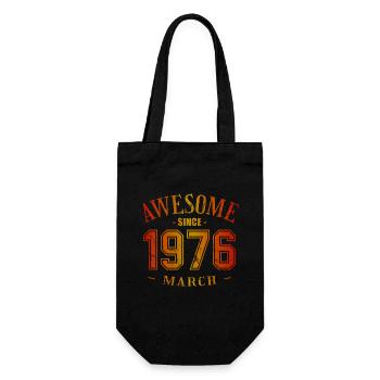 March 1976 - Geburtstag im März Awesome - Geschenkbeutel für Flaschen - Schwarz - Vorne