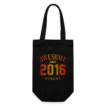 August 2016 - Birthday in August Awesome - Gift Bag for Bottles - black - Front