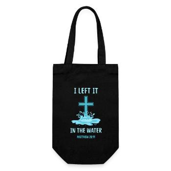 Christian Baptism Bible Verse Psalm Prayer - Gift Bag for Bottles - black - Front