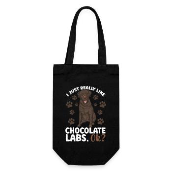 Chocolate Brown Labrador Retriever Dog - Gift Bag for Bottles - black - Front