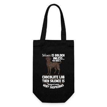 Schoko Brauner Labrador Retriever Hund - Geschenkbeutel für Flaschen - Schwarz - Vorne