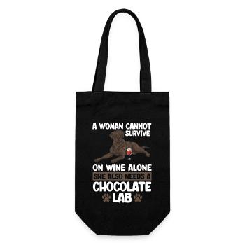 Chocolate Brown Labrador Retriever Dog - Gift Bag for Bottles - black - Front