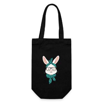 Maman Lapin Mignon Lapin Maman Mignon Lapin de Pâques - Sac à bouteille - noir - Devant