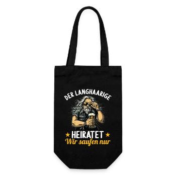 the long-haired man marries bachelor party bachelor party - Gift Bag for Bottles - black - Front