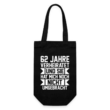 Marriage Aquarium Wedding 62 Years Married Wedding - Gift Bag for Bottles - black - Front