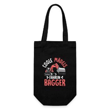 Cool girls driving excavator excavator driver woman - Gift Bag for Bottles - black - Front