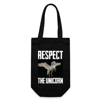 Respect The Unicorn Photo Funny Unicorn Lover Gift - Gift Bag for Bottles - black - Front