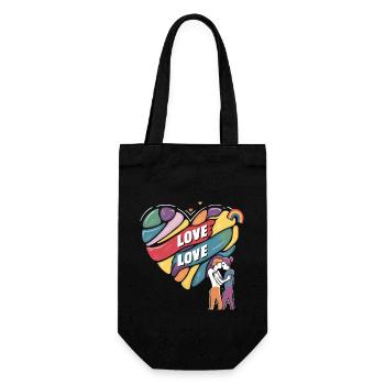 Pride Month - Love is Love - LGBTQ+ Community - Geschenkbeutel für Flaschen - Schwarz - Vorne