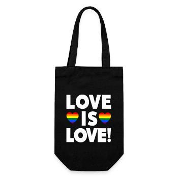 Pride Month - Love is Love - LGBTQ+ Community - Geschenkbeutel für Flaschen - Schwarz - Vorne