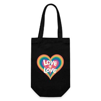 Pride Month - Love is Love - LGBTQ+ Community - Geschenkbeutel für Flaschen - Schwarz - Vorne