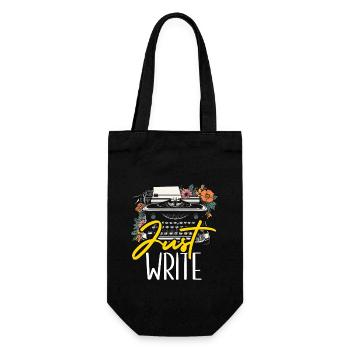 Writing Just Write Novelist Book Writer Publisher - Gift Bag for Bottles - black - Front