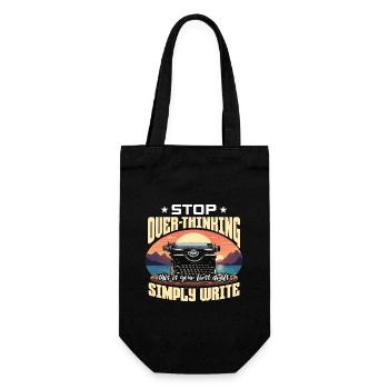 Écriture Arrêtez de trop penser Rédacteur de contenu Romancier - Sac à bouteille - noir - Devant