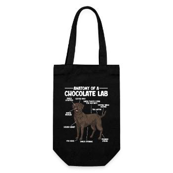 Chocolate Brown Labrador Retriever Dog - Gift Bag for Bottles - black - Front