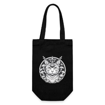 Mystische Katzen in einer Parallelwelt mit Pilzen - Geschenkbeutel für Flaschen - Schwarz - Vorne