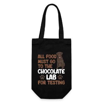 Schoko Brauner Labrador Retriever Hund - Geschenkbeutel für Flaschen - Schwarz - Vorne