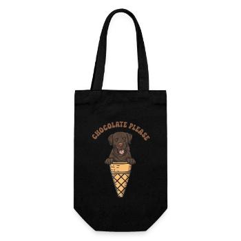 Schoko Brauner Labrador Retriever Hund - Geschenkbeutel für Flaschen - Schwarz - Vorne