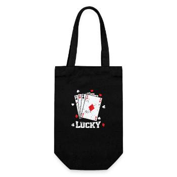 Lucky Card Game Skat Poker - Gift Bag for Bottles - black - Front