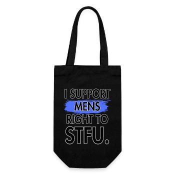 Ich unterstütze das Recht der Männer zu schweigen. - Geschenkbeutel für Flaschen - Schwarz - Vorne