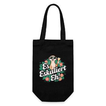 It escalates anyway Meerkat party alcohol saying - Gift Bag for Bottles - black - Front