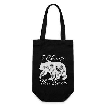 I choose The Bear - Gift Bag for Bottles - black - Front