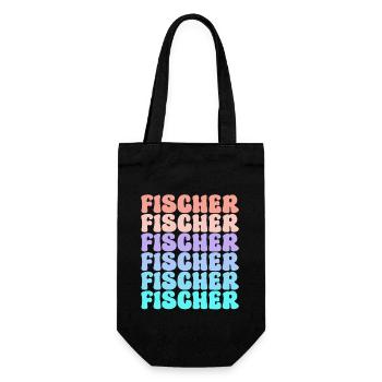 Family Fischer Team Group Summer Gift Idea - Gift Bag for Bottles - black - Front