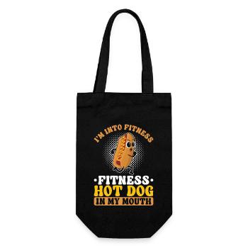 Hot Dog Adult Pun I'm Into Fitness - Gift Bag for Bottles - black - Front