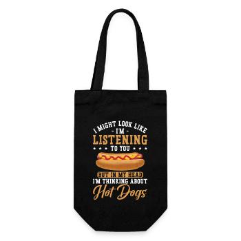 Hot Dog Adult I Might Look Like - Geschenkbeutel für Flaschen - Schwarz - Vorne