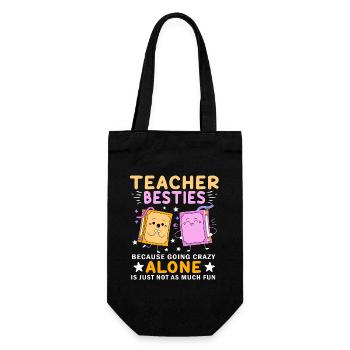 Teacher Besties Because Going Crazy - Gift Bag for Bottles - black - Front