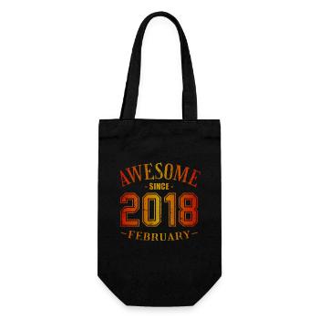 February 2018 - Birthday in February Awesome - Gift Bag for Bottles - black - Front