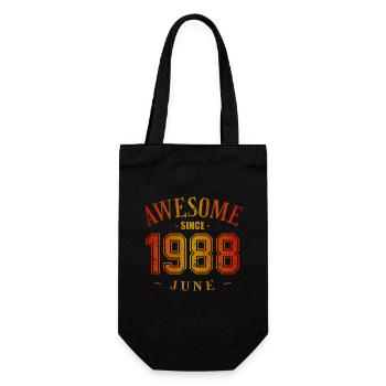 June 1988 - Geburtstag im Juni Awesome - Geschenkbeutel für Flaschen - Schwarz - Vorne