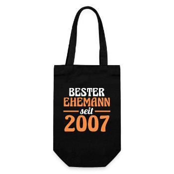 Valentine's Day Best Husband Since 2007 - Gift Bag for Bottles - black - Front