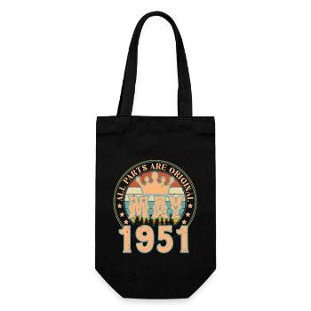 May 1951. May 1951 Birthday Gift. May 1951 - Gift Bag for Bottles - black - Front