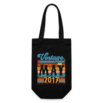 May 2017, Vintage Birthday Gift May 2017. - Gift Bag for Bottles - black - Front