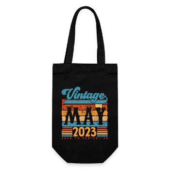 Mai 2023, Cadeau Anniversaire Vintage mai 2023. - Sac à bouteille - noir - Devant