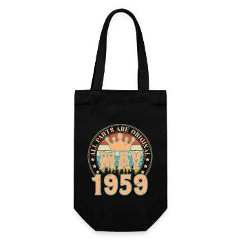 Mai 1959. Mai 1959 Geburtstagsgeschenk. Mai 1959 - Geschenkbeutel für Flaschen - Schwarz - Vorne