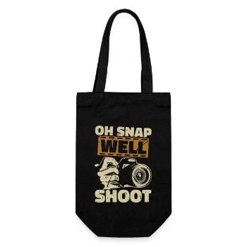 Photographer Oh Snap Well Shoot Camera Photo Shoot - Geschenkbeutel für Flaschen - Schwarz - Vorne