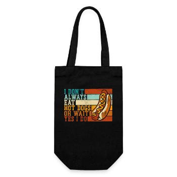 Hot Dog Adult Retro I Don't Always - Geschenkbeutel für Flaschen - Schwarz - Vorne