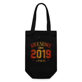 April 2019 - Geburtstag im April Awesome - Geschenkbeutel für Flaschen - Schwarz - Vorne
