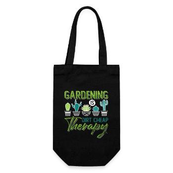 Gardener Gardening Is Dirt Cheap Therapy Planting - Gift Bag for Bottles - black - Front