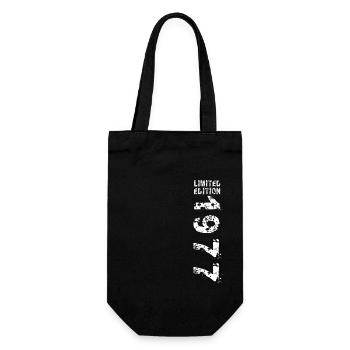 1977 Geburtstag Geschenkidee Vintage Edition - Geschenkbeutel für Flaschen - Schwarz - Vorne