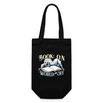 Reading Book On World Off Bookworm Reading Books - Gift Bag for Bottles - black - Front