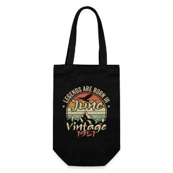 Birthday June 1951 born in June 1951 Retro 1951 - Gift Bag for Bottles - black - Front