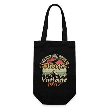 Birthday June 1947 born in June 1947 Retro 1947 - Gift Bag for Bottles - black - Front